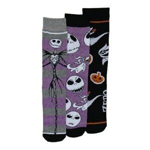 Disney Nightmare Before Christmas Mens 3 Pack Crew Socks Sizes 10-13 BioWorld